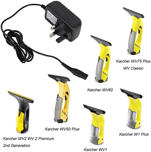 HECHOBO for karcher window vac charger, 5.5V Window Cleaner Charger for Karcher WV1, WV1 Plus, WV2, WV2 Plus, WV5, WV70, WV60, WV50, Replacement for Karcher Window Vac Plug Power Supply
