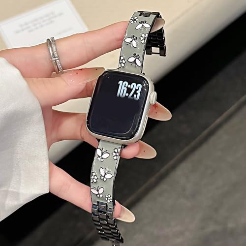 Coque Watch Series 11 42 mm noire antichoc avec son bracelet métallique robuste