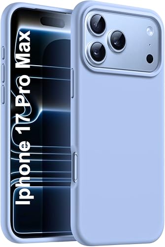 Image of Silicone Case for iPhone 17 Pro Max 6.9-Inch, Silky-Soft Touch Full-Body Protective Phone Case, Shockproof Back Cover for iPhone 17 Pro Max (Sky Blue)