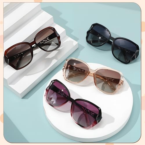 Image of DragonflyDreams Women Large Sunglasses, UV 400 Glasses | Oversized Classic Trend Ladies Sunglasses Sparkling Large Frame