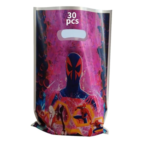 30 Piezas Bolsas de Regalo Cumpleaños, Heroes Bolsas de Regalo para Fiestas or Plástico Bolsitas Caramelos de Niños para Regalos fiestas de cumpleaños, Navidad, Bolsas galletas
