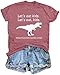 MYHALF Teacher Shirt Women Grammar Tshirt: Funny Dinasour Graphic T Shirt Teacher Gifts Kindergarten Teacher Life Tops Pink