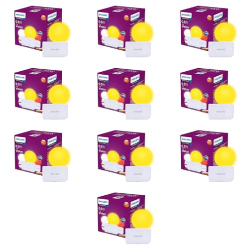 Image of Philips Joy Vision Coral Rush 0.5W LED Night Lamp | Soft White Glow | Energy Efficient | Plug-in Prong Design | Ideal for Bedroom, Kids Room & Hallway (Yellow, Pack of 10)