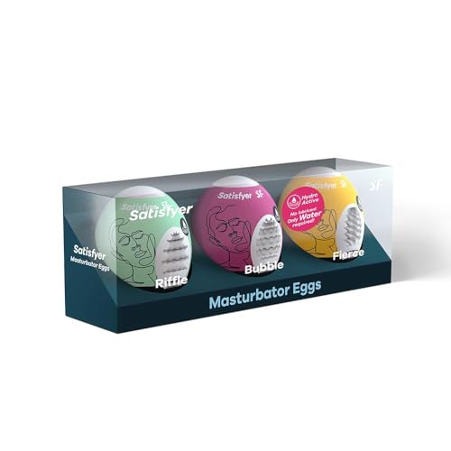 Masturbateur Satisfyer Egg Sex-Toys | Sex ToyÌs Homme | Structure flexible pour un Plaisir ultime | Sensation rĂ©aliste | TPE hydroactif | Pas besoin de Lubrifiant | Masturbateurs Masculins R,B,F