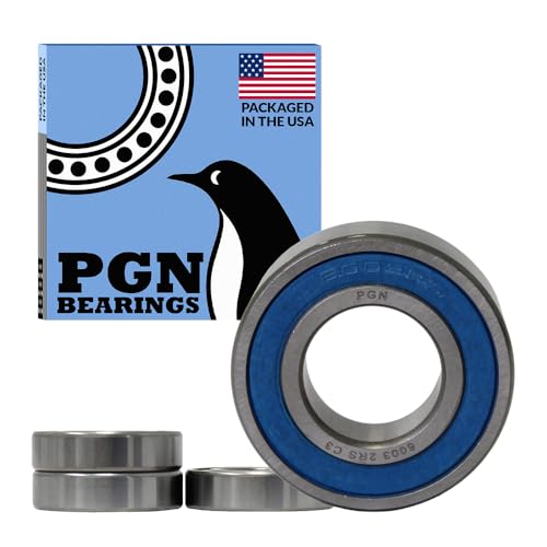PGN (4 Pack) 6003-2RS Bearing - Lubricated Chrome Steel Sealed