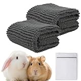 2 Stück Meerschweinchen Unterlage 60×40 cm mit Waschbeutel – Waschbare Käfigeinlage & Käfigmatte für Meerschweinchen Käfig, Kaninchen & Meerschweinchen Zubehör, Pipi Pads Zubehör (Dunkelgrau)