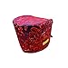 A Striking and Fashion-Forward Headwear with a Bold Skull Design and Red Platelet Accents…