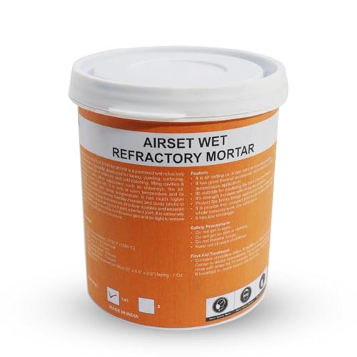 Image of Refractory Mortar 2 Kg - High Heat Mortar Mix Furnace Cement - 2700F (1500C) Rated - High Temperature Pre Mixed Refractory Cement for Binding Insulating Bricks in Furnace & Kiln -Grey Color