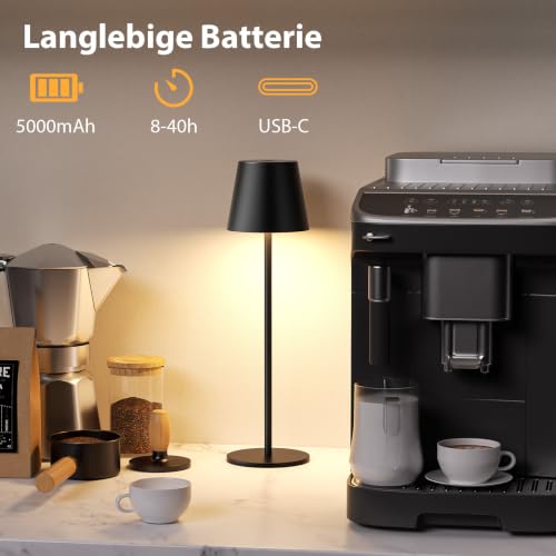 Tischlampe Kabellos 2 Stück, Touch, LED Akku Lampe für Outdoor Indoor – Ansicht 5