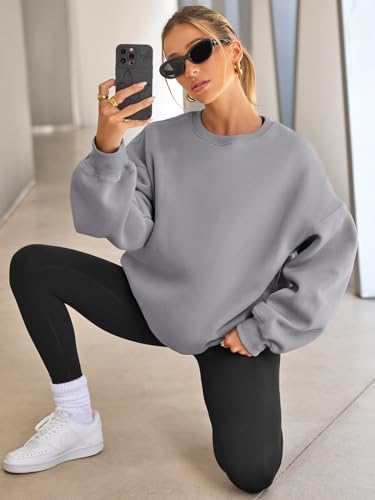Image of EFAN Womens Oversized Sweatshirt Crewneck Sweater Casual Fall Outfits 2026 | Fleece Lined Stretchy Hoodies Basic Comfort Clothes Loose Maternity Workout Gym Lounge Wear Winter Airport Fashion