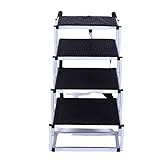 Asixxsix Hundetreppe, Extra Breit, 5 Stufen, Faltbare Haustierrampe, Aluminiumrahmen, Trägt 154 Pfund mit Rutschfester Oberfläche für SUV-LKW-Hochbetten, Große Hunde