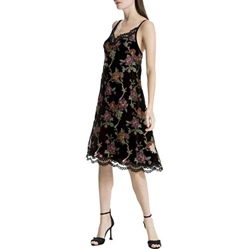 chinese dress ladies Max Studio London Womens Faux Suede Below Knee Special Occasion Dress Black  XS at Amazon Women's Clothing store main image 0