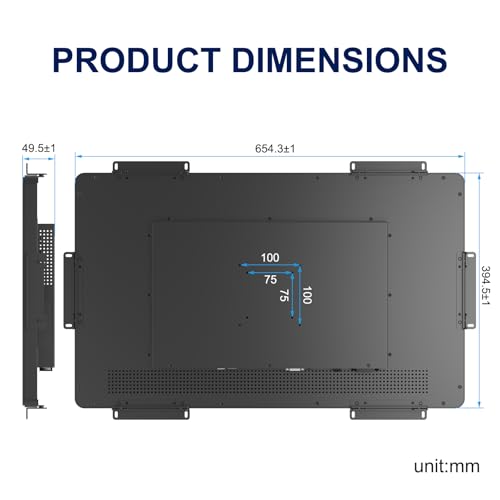 Image of Industrial Touch Display, 27 Inch FHD Capacitive Open Frame Touch Display, Large Touch Monitor with HD-MI VGA Ports for Retail Self-Service