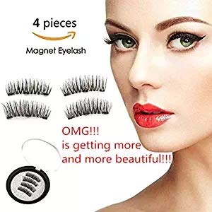 HOBO Dual Magnetic Eyelashes - Ultra Thin Magnetic False 3D Eyelash (4 - piece), Best Reusable and Easy to Apply Ultra Thin Dual Magnet System
