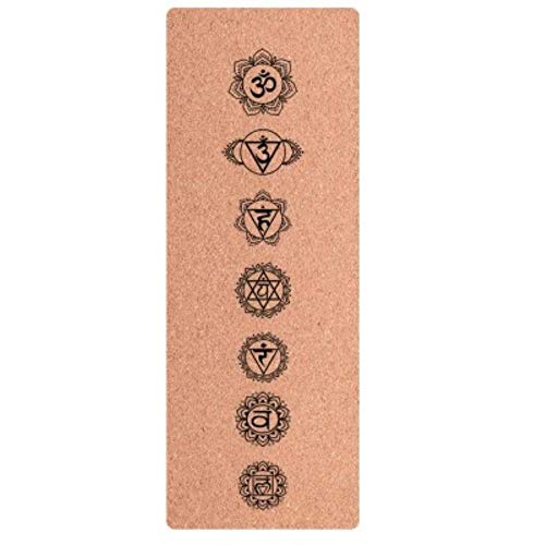 SENDALING New Body Line TPE Cork Non Slip Yoga Mat for Pilates Fitness Hot Yoga Eco-friendly Non Slip Exercise Fitness Mats 183 * 68cm*5mm,style 1