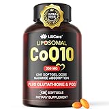 CoQ10-200mg-Softgels, 120 Servings Liposomal CoQ10 PQQ & Black Pepper Extract for Maximum Absorption - Ultra Ubiquinone Coenzyme Q10 Supplement Powerful Antioxidant Supports Hear-t & Energy Boost
