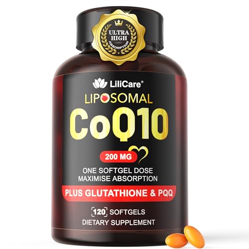CoQ10-200mg-Softgels 120 Servings Liposomal CoQ10 PQQ & Black Pepper Extract for Maximum Absorption - Ultra Ubiquinone Coenzyme Q10 Supplement Powerful Antioxidant Supports Hear-t & Energy Boost