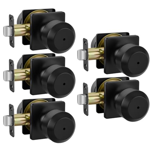 Haidms Matte Black Door Knobs Interior, Privacy Door knobs 5 Pack