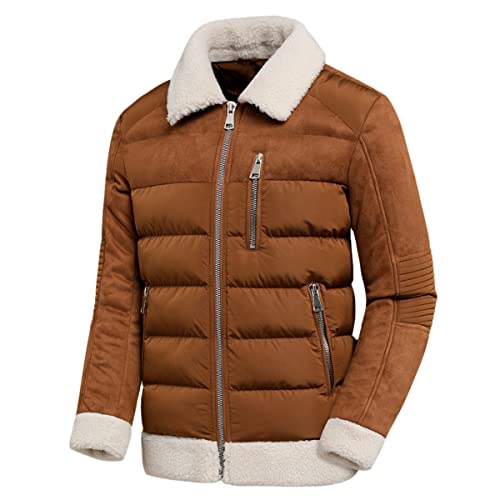 Veste d'hiver décontractée en daim pour hommes veste col molleton casual
