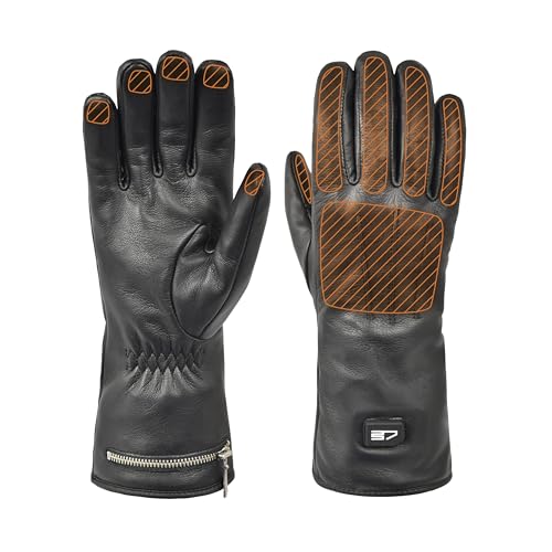 Gants chauffants 30seven en cuir de chèvre avec 2 batteries et chargeur