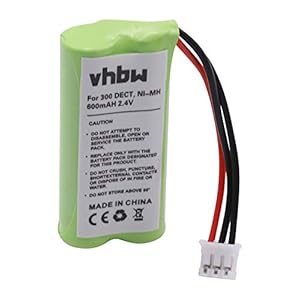 vhbw NiMH-accu 600 mAh (2,4 V) voor draadloze vaste telefoon Philips DECT 215 Trio, TU3315 zoals 2HR-AAAU, H-AAA600X2, H…