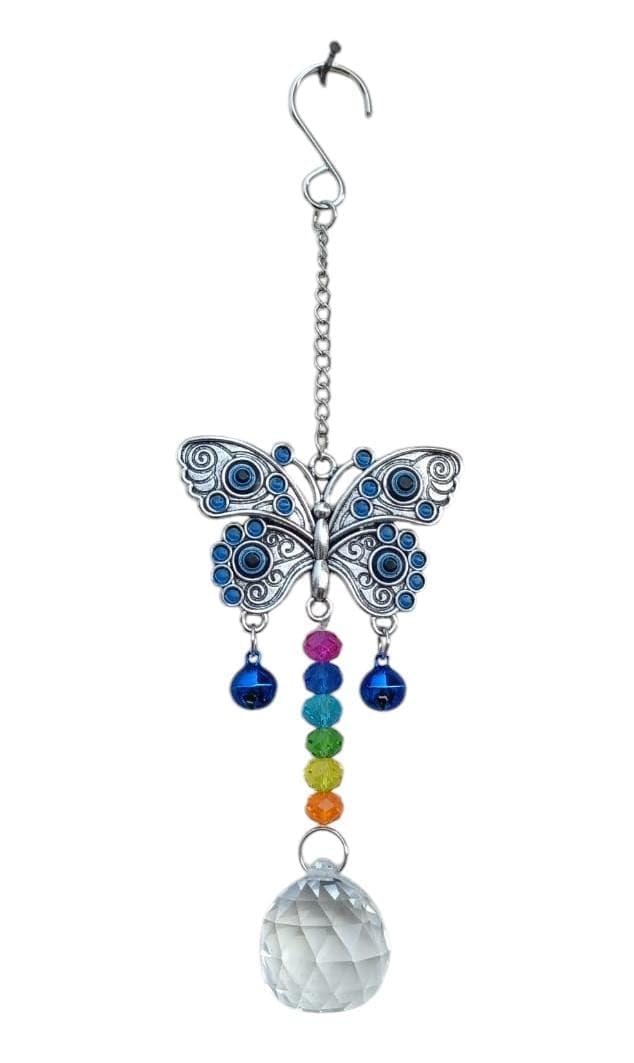 Crystal Butterfly Suncatcher with Rainbow Beads, Hanging Window Ornament-image-26