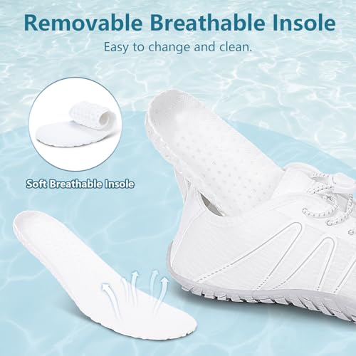 Image of Hike Barefoot Water Shoes for Women Men Footwear, Quick Dry Wide Toe Box Pro Beach Swim Athletic Sports Shoes, Non-Slip Lightweight Aqua Shoe for Pool Hiking Walking Kayaking Diving Surfing