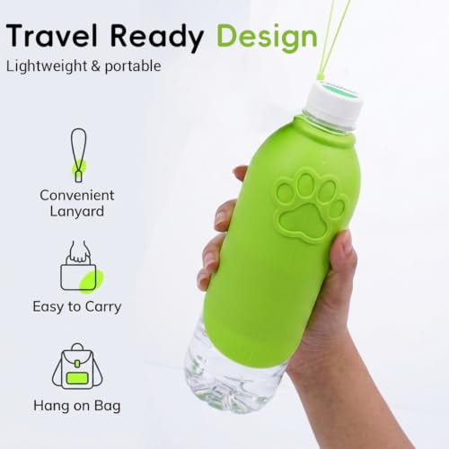 Image of Qpets Foldable Silicone Pet Water Cup, Portable Bottle Attachment for Dogs