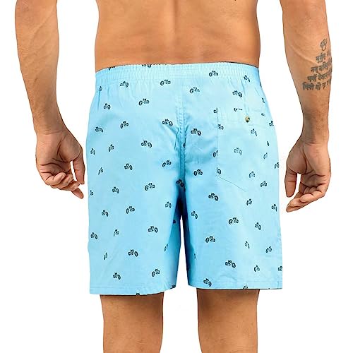 Image of Alphabets Men's Blue Cotton Printed Regular Boxer Shorts (Pack of 1) New-MB-004-XXL