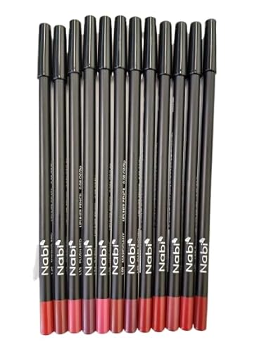 Nabi 12 Pieces, 12 Colors Lip Liner (RED TONE, 7.5)