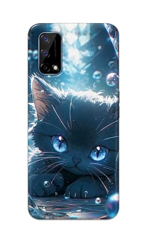 Image of Printed Hard Back Cover Case for Realme Narzo 30 Pro 5G | Realme V5 5G Back Cover (Cute Cat) -1111