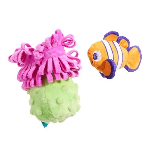 Barkbox Clown Fishing Around Plush Toy for Small Dogs – 2-Part Squeaky Toy with Treat-Hiding Fun – Perfect for Interactive Play and Mental Stimulation