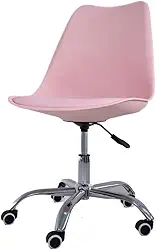 Cadeira de Escritório Office com rodízios Estofada Leda Rosa