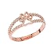 Elegant 10k Rose Gold Openwork Dog Paw Print Double Rope Ring (Size 4.75)