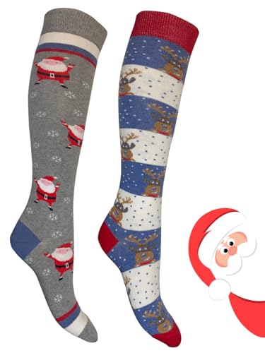 Image of Cotton Knee High Socks for Women Made in Italy, Long Socks for Women (One Size Fits All) Women Dress Socks