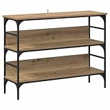 console style art deco 【 Matériaux :】 La table console est faite en bois d'ingénierie, ce qui lui assure une texture lisse et résistante. Le cadre en acier renforce la structure, lui donnant une base solide pour supporter ta déco tout en gardant son style industriel.