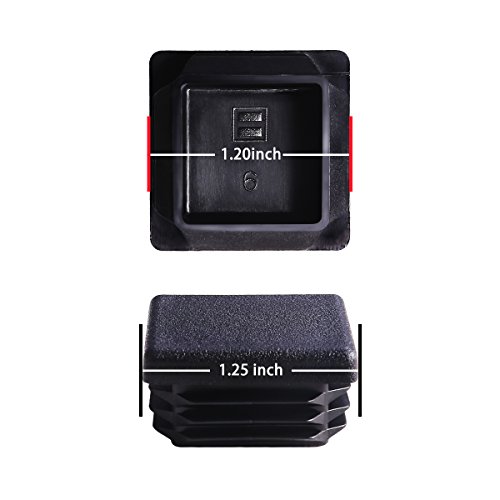 Image of 12pcs 1 1 /4 Inch Square Tubing Plastic Plug, 1.25 inch Anti Slip Chair Leg Caps Pipe Tubing End Cap, Fence Post Pipe Finishing Caps Insert Chair Glide
