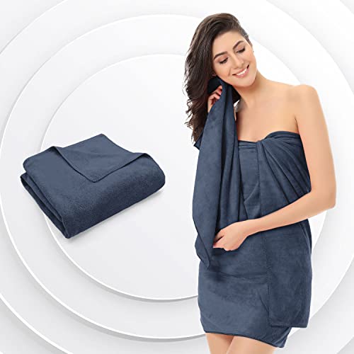 Image of Sassoon Venir Microfiber 1 Piece Women Bath Towel 450 GSM (60x120cm, Denim Color) Ultra Soft Material, Towel for Daily use