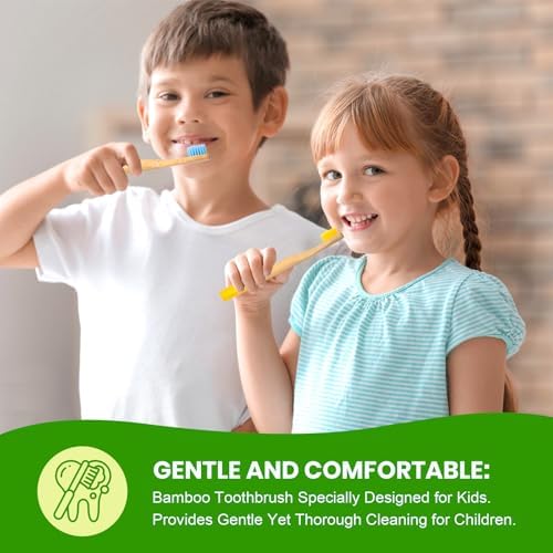 10 Pack Kids Bamboo Toothbrushes,Natural baby Toothbrush Toddler Toothbrush - 3