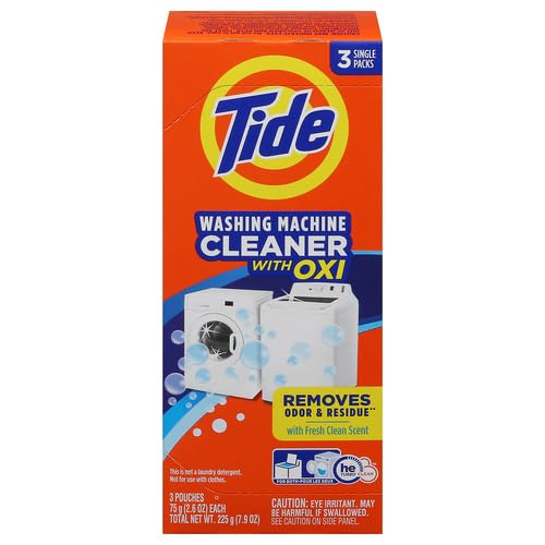 Washing Machine Cleaner by Tide, Washer Machine Cleaner with Oxi for Front and Top Loader Washer Machines, Deep Cleaning Odor Eliminator, 3 Month Supply