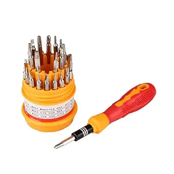 MorningVale Jackly Magnetic Screw Driver 31 in 1 Tool Kit (Yellow)