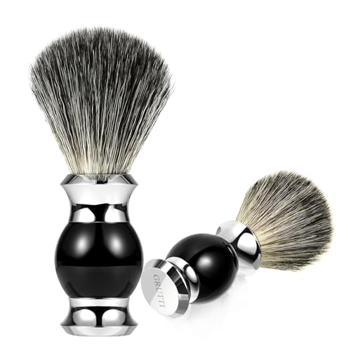 Men's Luxury Shaving Brush - GRUTTI Shave Brush for Wet Shave Using Shaving Cream & Soap，Professional, Fast - Lathering, No - Shedding, Synthetic Bristles - for Men Gift