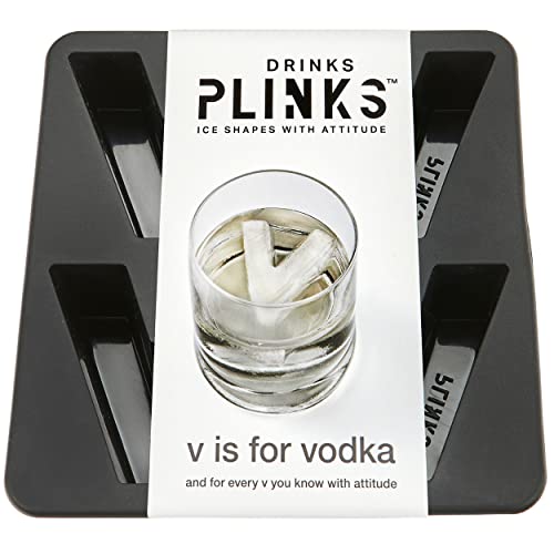 DRINKSPLINKS Silicone Ice Cube Mold Tray - Custom Letter V. Personalized Monogram Big Ice Cube Molds for Whiskey, Bourbon, Cocktails, and Customized Gifts with Initials. Alphabet Mold for Every Name.