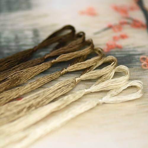Image of Mulberry Silk Floss Embroidery Thread Floss-Cross Stitch Threads China Silk Woven Jewelry Threads DIY Sewing Kits (105)