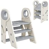 AIYAPLAY Torre Montessoriana Bambini Pieghevole con Maniglia Grigio