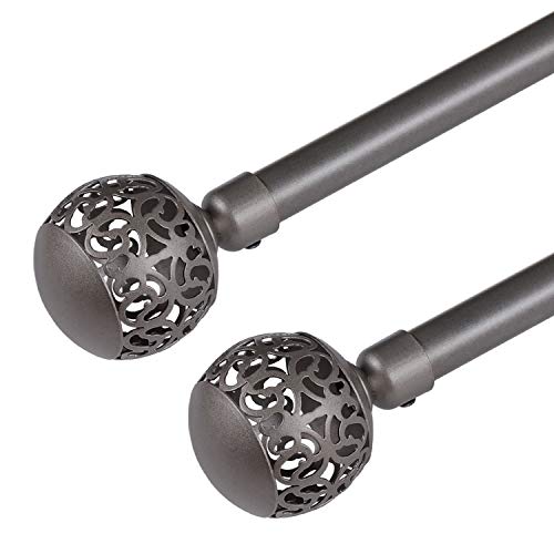 image for Turquoize Decorative Curtain Rods for Windows Adjusts Rod Length 28 to