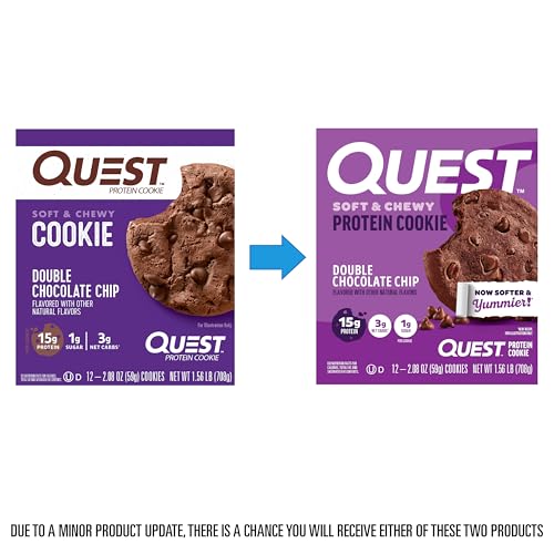 Image of Quest Soft & Chewy Protein Cookie - 15g Protein - Double Chocolate Chip (12 Cookies)