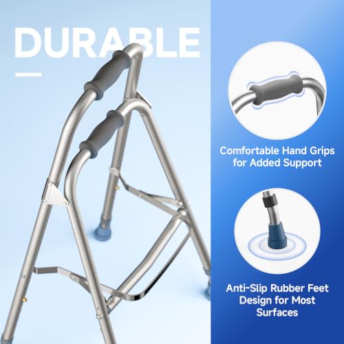 Image of Loyoda Hemi Walker for Seniors, Adjustable One Arm Folding Walker | More stable than a cane, folds easily for storage, adjustable height, comfortable grip, supports up to 250 lb