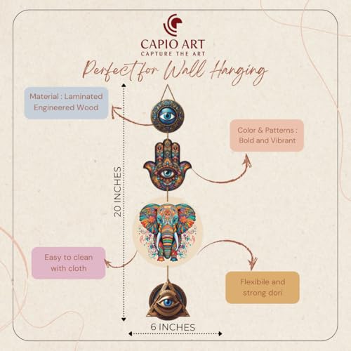 Image of CAPIO ART Welcome Wooden Quote Wall Hanging Decoration Items for Home Decor | Mdf Art for Living Room & Bedroom | Decorative Item for Office & House | Gifts Modern Wood Hanger - Elephant-2
