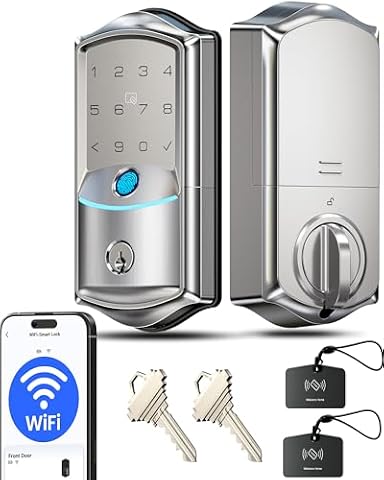 Veise VE027 WiFi Smart Lock Fingerprint Keyless Entry Deadbolt Satin Nickel — $71.99 (20% off)